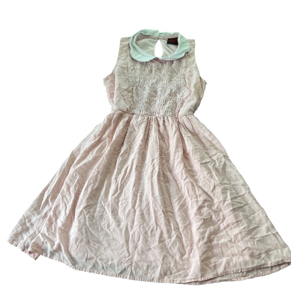 Stranger Things Netflix Womens Eleven Cosplay Dress Pink Collared Smocked Size M - Picture 1 of 7